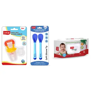 LuvLap Silicone Food/Fruit Nibbler Baby Silicone Finger Toothbrush, Oral Hygiene Infant, Manual, Yellow - 1 Count