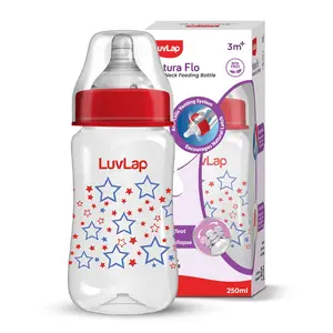 LuvLap Anti-Colic Wide Neck Natura Flo Baby Feeding Bottle, 250ml, New Born / Infants / Toddler upto 3 years, Floral, BPA Free