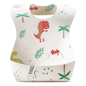 LuvLap Disposable Baby Bibs, 30 Pack Soft Travel Bibs for Feeding Infant Babies, Use and Throw Bibs, Toddler Drool Burp Apron, 3 Layer Absorbent Yet Waterproof bib with 3D Crumb Catcher