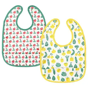 Ikea Bib Fruit/Vegetables Pattern Green Yellow(Pack of 2)