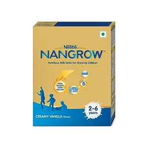 Nangrow Nutritious Milk Drink Powder For Growing Children Toddler Aged 2-6 Years | Contains DHA | Rich In Protein & Vital Nutrients | Creamy Vanilla Flavor, 400g, BIB Pack ( Package May Vary )