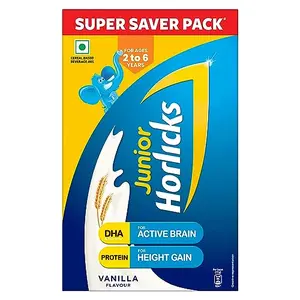 Junior Horlicks Nutrition Drink, Vanilla, Nutrition For Toddlers & Young Kids (2-6 Years) For Supporting Growth, Powder, 1 count, 1000 grams
