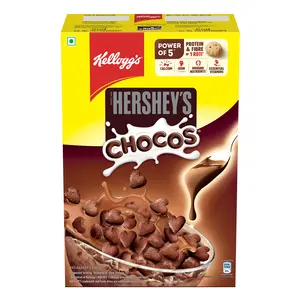 New Kellogg’s HERSHEY’S Chocos 325g with Power of 5+ | Protein & Fibre of 1 Roti* | High in Calcium & Iron | Immuno Nutrients** | Essential Vitamins| Chocolatey Breakfast Cereal for Kids