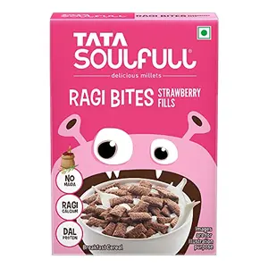 Tata Soulfull Ragi Bites Strawberry Fills, 250g, No Maida, Ragi Calcium, Dal Protein, Breakfast Cereal