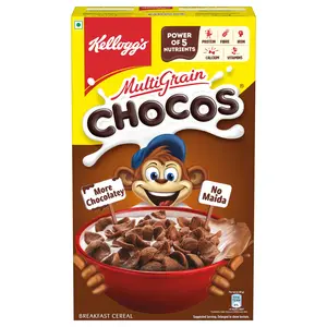 Kellogg's New Multigrain Chocos, 675g | Multigrain Energy, More Chocolatey | No-Maida | Power of 5 nutrients Protein, Fibre, Iron, calcium, Vitamins | Kids Breakfast cereal