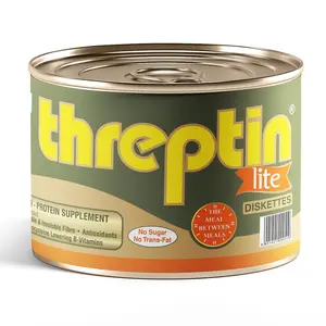 Threptin LITE- Sugarfree Protein Diskettes - 275g Casein Protein Diskette with Fibers Antioxidant Vitamins and Minerals| For Kids Men and Women|Delicious Vanilla Flavor|100% Veg