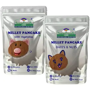 TummyFriendly Foods Millet Pancake Mix - Veggies, Dates, Nuts. HealthyBreakfast. 2 Packs 150g Each Cocoa Powder (2 x 150 g)
