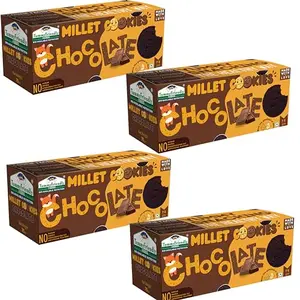Tummy Friendly Foods Millet Cookies - Chocolate - 4 Packs - 75 g each. Healthy Ragi Biscuits, snacks for Baby, Kids & Adults