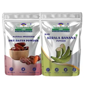TummyFriendly Foods Dry Dates Powder and Raw Kerala Banana Powder Cereal (200 g, Pack of 2)