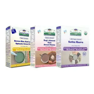 TummyFriendly Foods Stage3 Sprouted Ragi, Brown Rice, Oats, Sathu Maavu, Pulses, Vegetables & Fruit Porridge Mixes For 8 Months -Combo