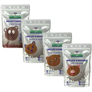 TummyFriendly Foods Millet Pancake Mixes Trial Packs with Chocolate, Nuts, Veggies -Combo