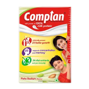 Complan Nutrition Drink Powder for Children, Pista Badam Flavour, 500 g Carton | Nutrition drink for kids with protein & 34 vital nutrients