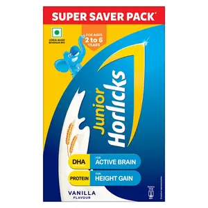 Junior Horlicks Nutrition Drink, Vanilla, Nutrition For Toddlers & Young Kids (2-6 Years) For Supporting Growth, Powder, 1 count, 1000 grams