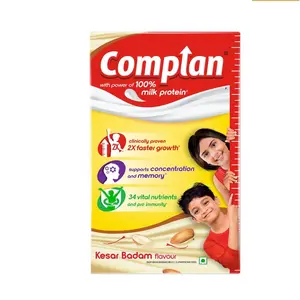 Complan Nutrition Drink Powder for Children, Kesar Badam Flavour, 500 g Carton | Nutrition drink for kids with protein & 34 vital nutrients
