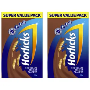 Horlicks Chocolate Health & Nutrition Drink for Kids 1 kg Refill Pack | Taller Stronger Sharper | For Immunity & Growth | Health Mix Powder (Pack of 2)