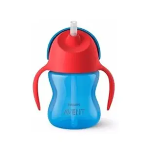 AVENT Philips Plastic My Bendy Straw Cup 200Ml/ 7Oz (9M+) (Blue)