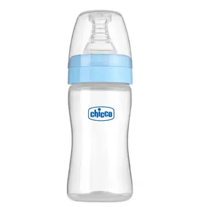Chicco feed easy Milk Feeding Bottle for Babies & Toddlers, V-Shaped Anti-Colic System to Prevent Colic, Gas & Discomfort, For Comfortable latch, Ultra-Soft Silicone Nipple, Spill-Proof Cap & Stopper, BPA-free, Slow Flow, 0m+ (Pink, 125 ml Bottle, Blue)