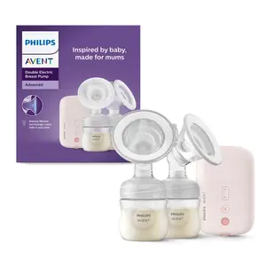 Philips Avent Double Electric Breast Pump | No.1 Brand Recommended by Moms Worldwide | Natural Motion Technology | One Size Fits all | 3X Faster Expression | 8 + 16 Expression and Stimulation settings | Corded | Quiet Motor | SCF397/31