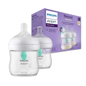 Philips Avent Natural Baby Feeding Bottle Twin Pack | No.1 Brand Recommended by Moms Worldwide | Ideal for 0 months+| Natural Response Technology Mimics Breastfeeding | Uniquely Designed Nipple releases milk only when baby drinks | Pack of 2 | SCY670/02