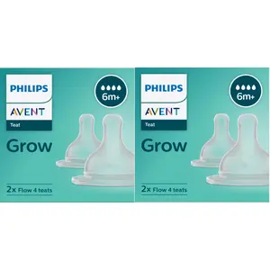 Philips Avent Grow Bottle Teat by Fratelli (6m+ Pack of 4)