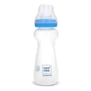 Mee Mee Baby Feeding Bottle 250ml |BPA-Free Baby Milk Bottle with Eazy Flo Technology, Anti-Colic Valve, Non Toxic and Easy to Hold Grooved Design for New Born/Infants/Toddler Upto 3 Years (Blue)