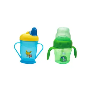 Mee Mee Bite Resistant Soft Spout Sipper Cup (Pack of 2 (180 ml+150 ml) Blue+Green) Combo(Pack of Two)
