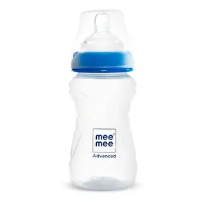 Mee Mee Baby Feeding Bottle 250ml |BPA-Free Baby Milk Bottle with Eazy Flo Technology, Anti-Colic Valve, Non Toxic and Easy to Hold Grooved Design for New Born/Infants/Toddler Upto 3 Years (White)