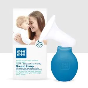 Mee Mee Travel-Friendly Manual Breast Pump for mothers - BPA-Free Comfort for Breastfeeding Moms (Blue)