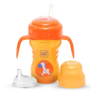 Mee Mee Baby Trainer Sippy Cup | Soft Spout, Leakproof Sipper for Toddlers | Dual Handle for Easy Grip | Non -Toxic, Lightweight & BPA Free, Orange (210 Ml)