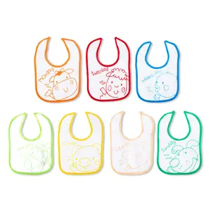 Mee Mee Baby Cotton Apron/Feeding Bibs Washable|Multi Print|Waterproof Baby Bib Set for 0-3 6-12 MonthsNew Born 1-2 Years (Pack of 7 Multicolor)