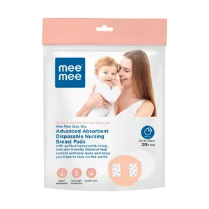 Mee Mee Disposable Nursing Breast Pads for Feeding Mothers | Ultra Thin Maternity Pads with Leak Guard| Super Absorbent, Cotton Nipple Pads (Pack of 24)