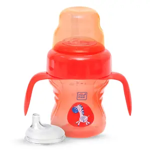 Mee Mee Sipper Cup Soft Spout & Straw for Babies | Leak Proof Design | BPA Free | Builds Oral Strength | Easy to Hold and Drink with Detachable Handle | Sterilizable Cup | 150 ml (0-24 Months, Red)