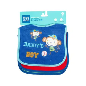Mee Mee Baby Cotton Apron/Feeding Bibs Washable|Multi Print|Waterproof Baby Bib Set for 0-3 6-12 MonthsNew Born 1-2 Years (Pack of 3 Multicolor)