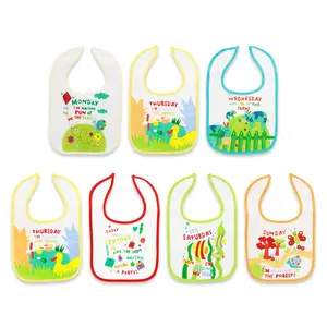 Mee Mee Baby Cotton Apron/Feeding Bibs Washable|Multi Print|Waterproof Baby Bib Set for 0-3, 6-12 Months,New Born, 1-2 Years (Pack of 7, Multicolor)