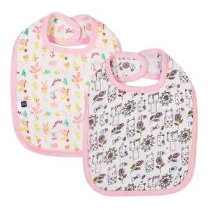 Mee Mee Baby Cotton Apron, Feeding Bibs Washable, Bibs Set for 0-12 Month (Pack of 2)