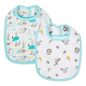 Mee Mee Baby Cotton Apron, Feeding Bibs Washable, Bibs Set for 0-12 Month (Pack of 2)