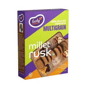 Early Foods - Mulitgrain Rusks | Millet Rusk Sugar Free | No Maida Toast| Rusks for Kids | Millet Toast Biscuits Rusk 163g