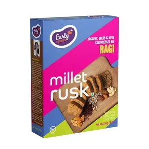 Early Foods - Ragi Rusk | Millet Toast Rusk Sugar Free | No MaidaRusk | Rusks for Kids | Millet Toast Biscuit 163g