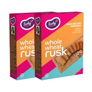 Early Foods - Pack of 2: Early Foods Whole Wheat Rusk | Wheat Toast | Toast Biscuits | AttaRusk | No Maida Rusk| Kids Snack | 163g x 2