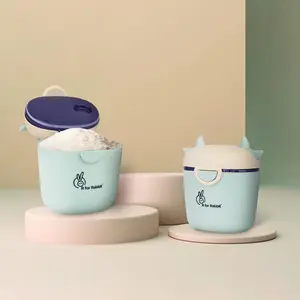 R for Rabbit First Feed Crescent Storage Meal Box with Spoon and Leveler for Baby | Non-Toxic BPA Free Kids Milk Powder Box Multi-Functional Snack/Fruit Container 310 Gram Capacity (Green)