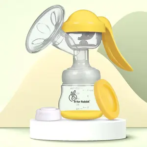 R for Rabbit First Feed Cozy Manual Breast Pump for Mothers with 2 Level Suction Adjustment, Soft and Gentle Silica Pad, Anti-Back Flow Compact Design, 1 Year Warranty (Yellow)