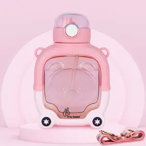 R for Rabbit Tritan Baloo Baby Water Sipper with Carry Strap for Kids | BPA Free Leak Proof Drinking Silicone Straw Sippy Cup for 12+ Months Baby Boy and Girl (1000 ml,Pink)