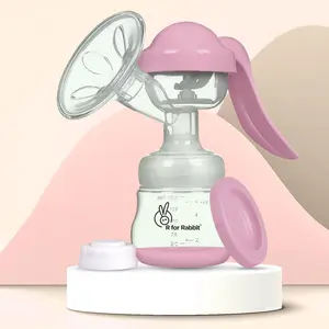 R for Rabbit First Feed Cozy Manual Breast Pump for Mothers with 2 Level Suction Adjustment, Soft and Gentle Silica Pad, Anti-Back Flow Compact Design, 1 Year Warranty (Pink)