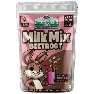 Tummy Friendly Beetroot Milk Mix for kids. Made of organic nuts, seeds, healthy milk mix for toddlers, 1 year, 2 year old baby and elder kids. Health drink for kids. kids milk powder mix-200g