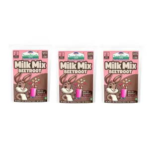 Tummy Friendly Beetroot Milk Mix for kids. Made of organic nuts, seeds, healthy milk mix for toddlers, 1 year, 2 year old baby and elder kids. kids milk powder mix - 300g, (100g each pack)