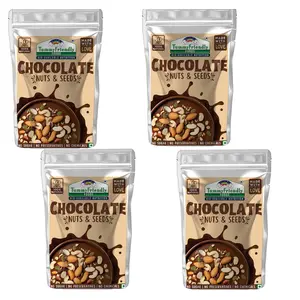 Tummy Friendly Chocolate Nuts and Seeds Mix. Healthy Snacks for kids, Toddlers, Adults. Travel friendly snacks for kids. Healthy Chocolate Snacks for Kids, adults - 400g, (100g each pack)