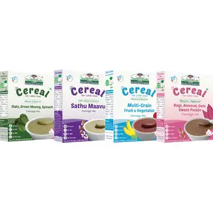 TummyFriendly Foods Certified Organic Sprouted Porridge Mixes Combo Packs With Oats | Made of Organic Sprouted Ragi Powder, Organic Sprouted Whole Grains, Organic Sprouted Pulses, Fruit, Vegetables and Nuts For 8 Month Baby | Maximum Possible Nutrition Fr