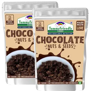 Tummy Friendly Chocolate Nuts and Seeds Mix. Healthy Snacks for kids, Toddlers, Adults. Travel friendly snacks for kids. Healthy Chocolate Snacks for Kids, adults - 200g, Each 100g