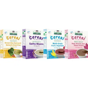 TummyFriendly Foods Certified Organic Sprouted Porridge Mixes Combo Pack With Brown Rice | Made of Organic Sprouted Ragi Powder, Organic Sprouted Whole Grains, Organic Sprouted Pulses, Fruit, Vegetables and Nuts For 8 Month Baby | Maximum Possible Nutriti