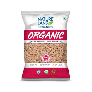 Natureland Organics Red Rice Poha 500 Gm - Organic Healthy Poha